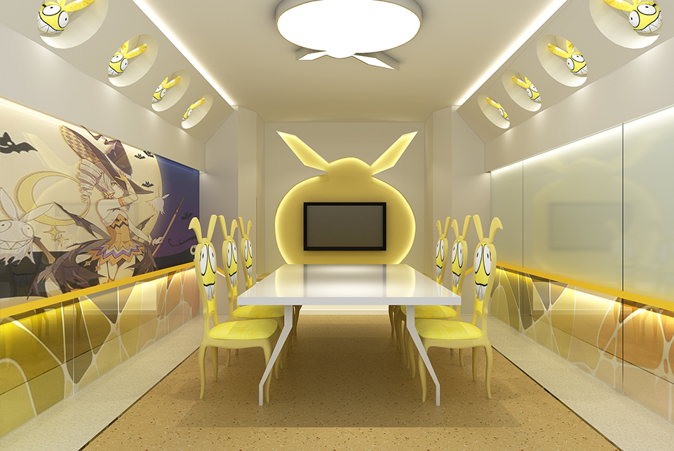 上海米哈游小型办公创意会议室装修设计效果图