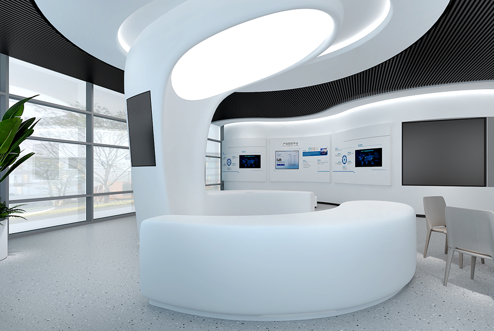 上海制氧设备展厅前厅3D效果图设计