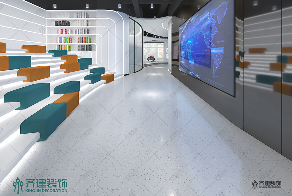 上海汤泉国际大厦办公室数字展厅装修设计效果图