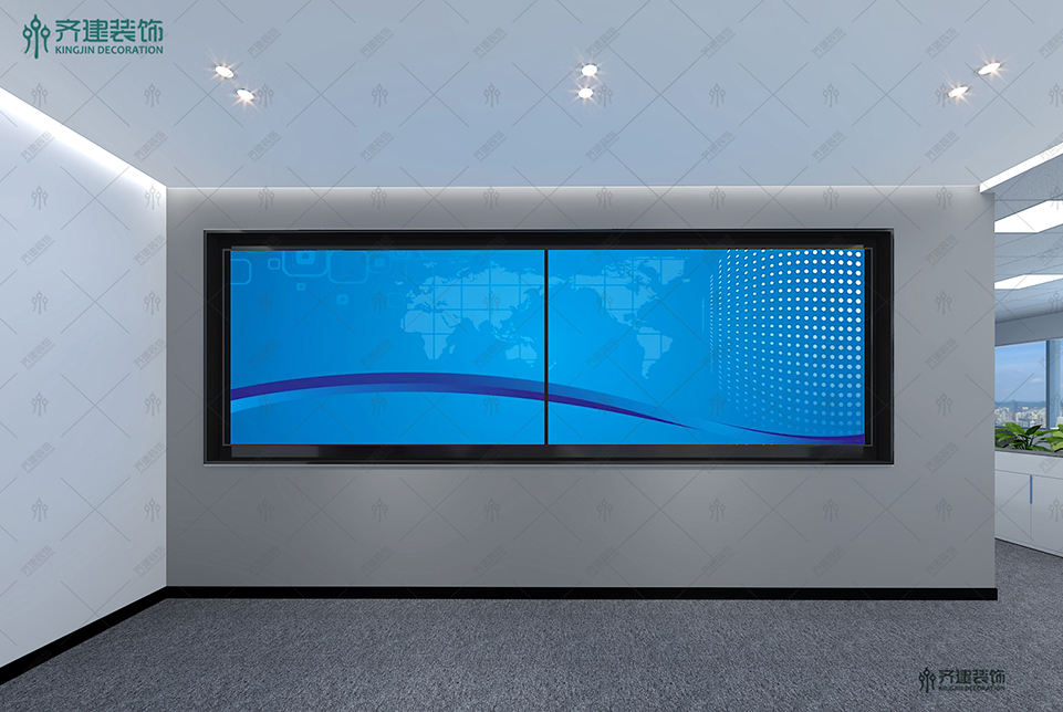 上海菱感电子数字大屏办公室装修设计效果图