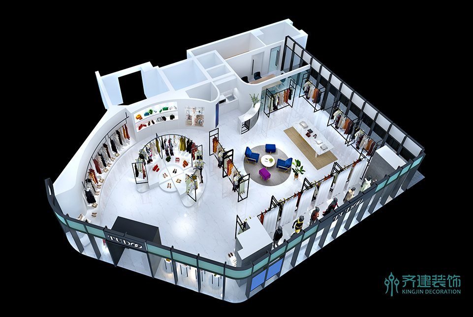 上海tudoo品牌服装店装修设计3D效果图