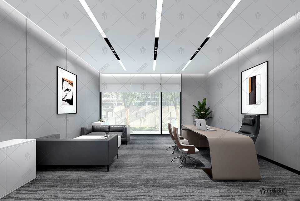 上海汤泉国际大厦老板办公室装修设计效果图