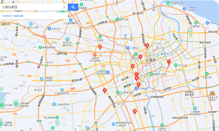 上海创意园百度地图分布截图